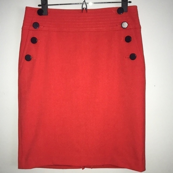 LOFT 🍅 Tomato Red Skirt Size 6​​​​ NWT - Picture 1 of 9